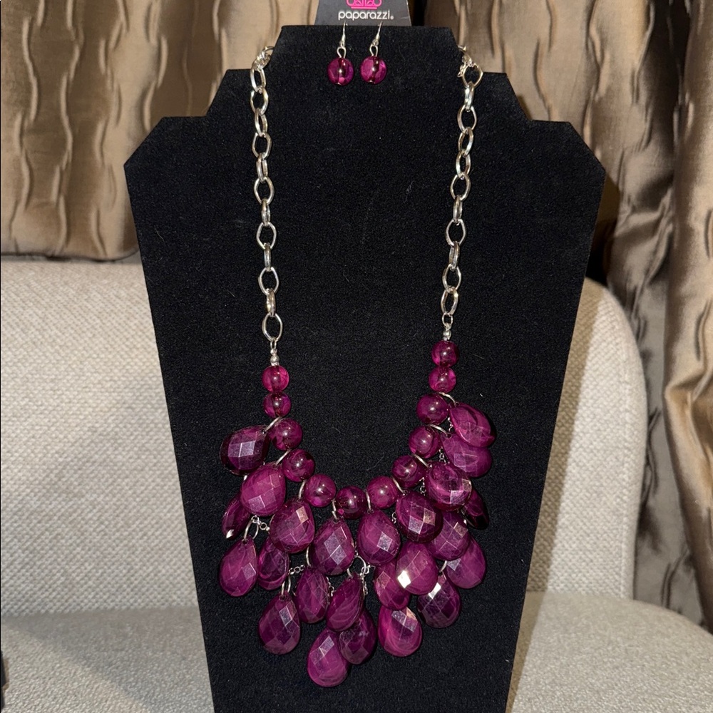 5/$25 Purple Paparazzi Necklace and Earring Set
